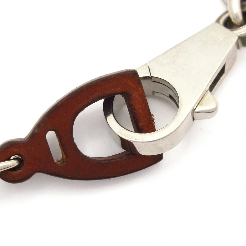 Hermès Detriers Bracelet Dark Brown Silver Leather Hardware
